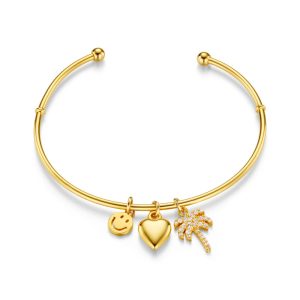Eclectic Mixed Charm Open Bangle