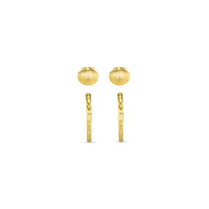 Shell & Molten Mid-Size Hoop Ear Stacking Set