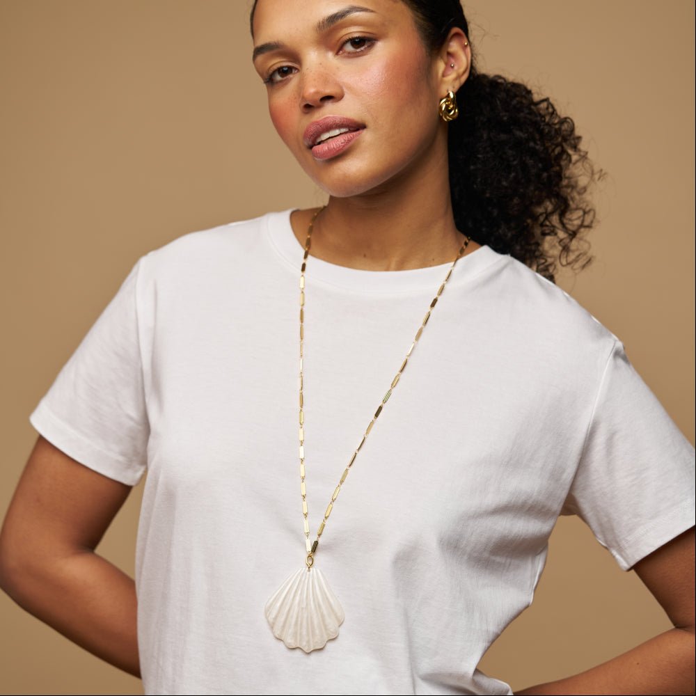 Statement Resin Shell Long Necklace - Image 2