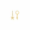 Pavé & Starfish Micro Hoop Earrings