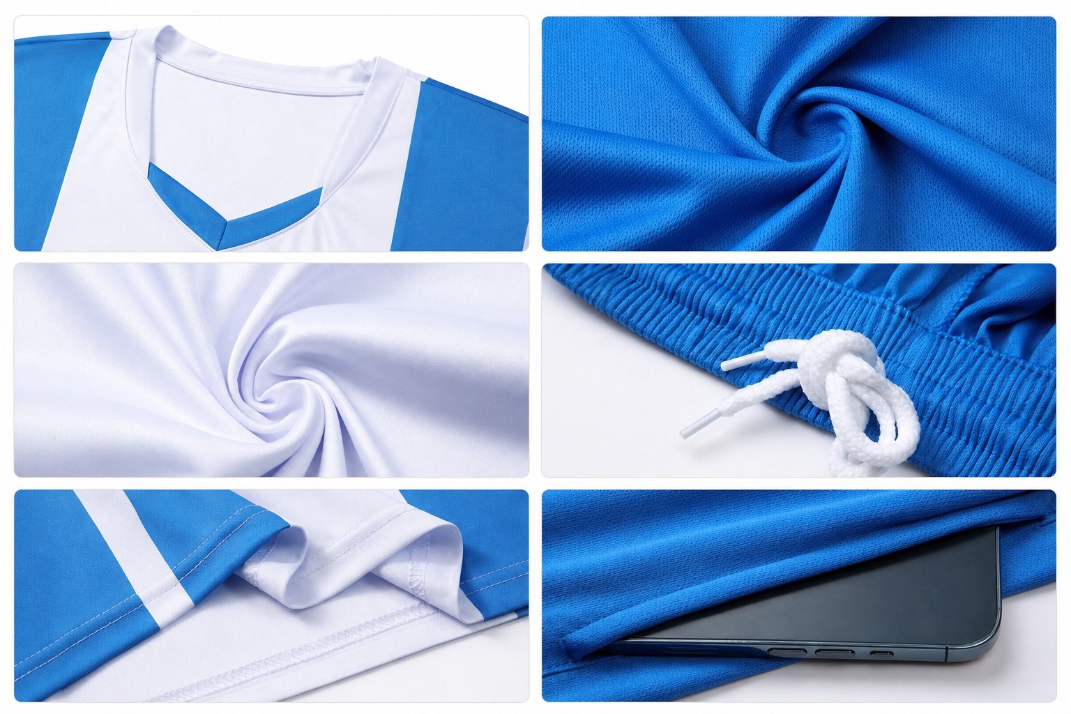 Six custom jersey fabric options offered by FANKIT