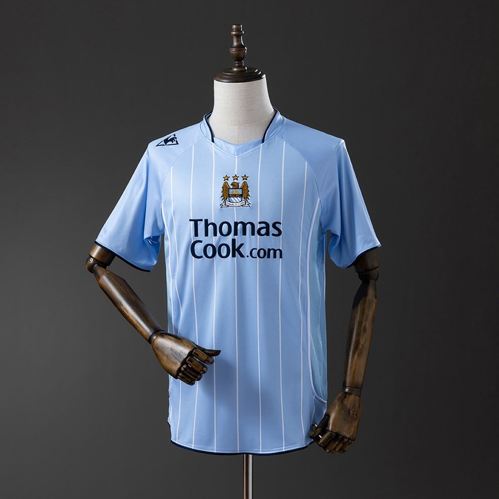 08/09 Home Retro Manchester City Jersey (England) - front view