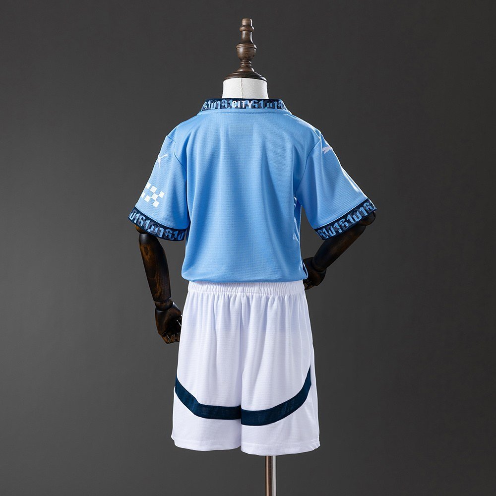 24/25 Manchester City Home Kids Kit Jersey - Front View