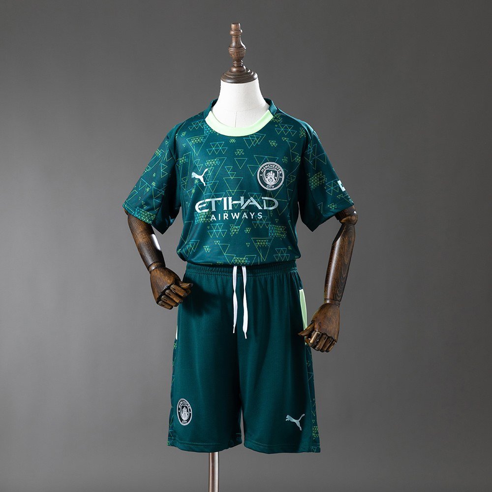 25/26 Manchester City Fourth Away Kids Kit Jersey - Front View