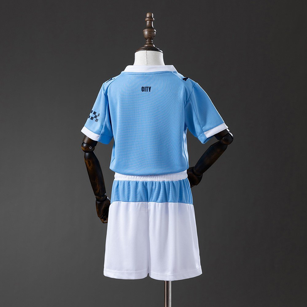 25/26 Manchester City Home Kids Kit Jersey - Front View