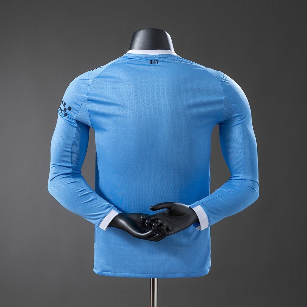 25/26 Manchester City Home Player Version Long Sleeve Jersey - Back View