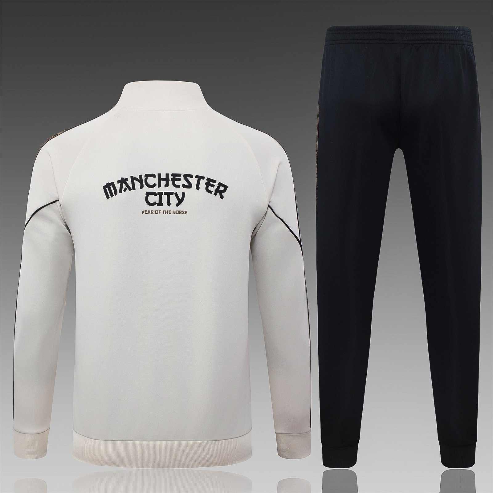 26/27 Manchester City Beige Full-Zip Spray Training Jacket - Back View