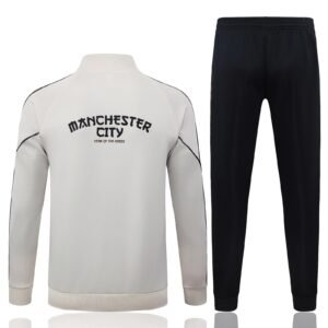 26/27 Manchester City Beige Full-Zip Spray Training Kids Jacket - Front View