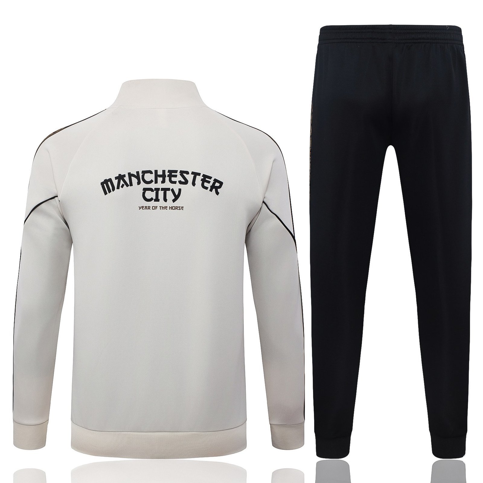 26/27 Manchester City Beige Full-Zip Spray Training Kids Jacket - Front View
