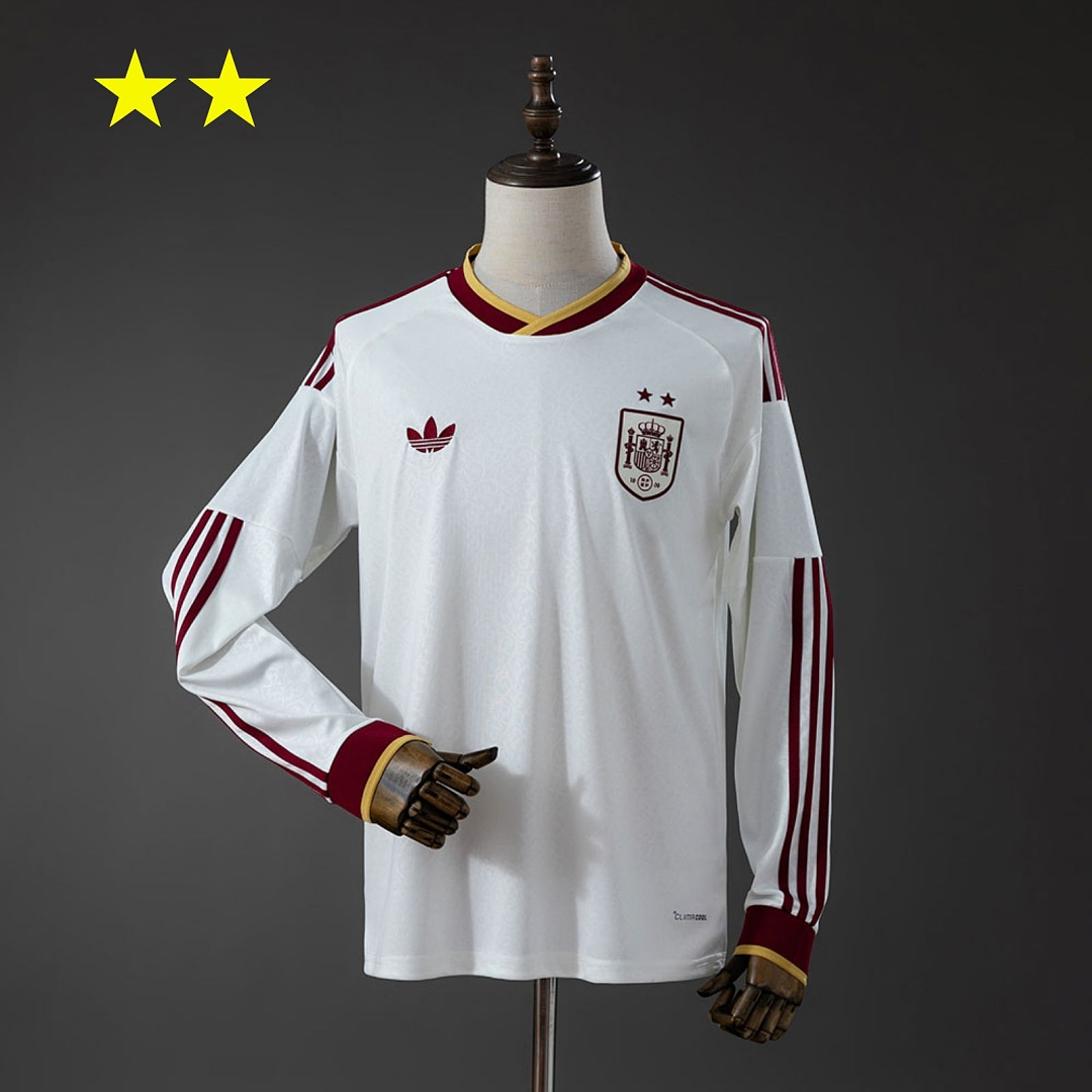 Spain 2026 Away 2-Star Champion Edition Long Sleeve Jersey - back view