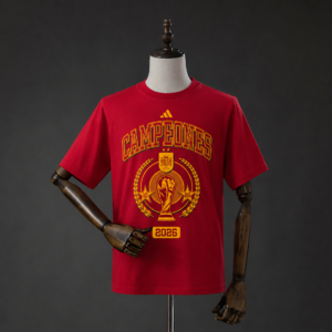Spain "We Are Champions" T-Shirt Red - front view