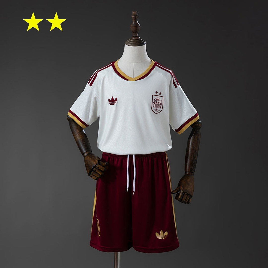 Spain 2026 Away 2-Star Champion Edition Kids Kit Jersey - back view