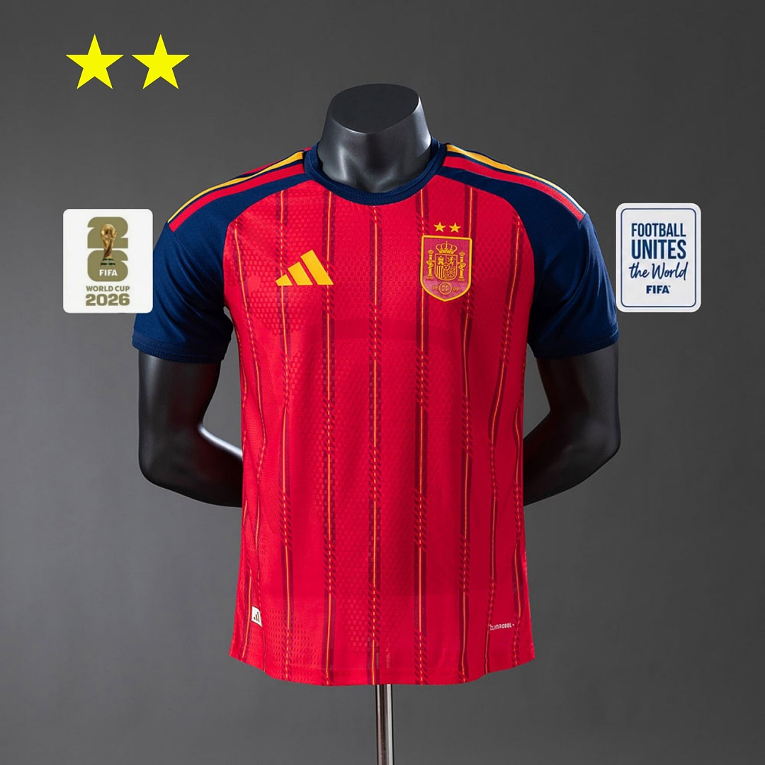 Spain 2026 Home 2-Star Champion Edition Player Version Jersey - back view