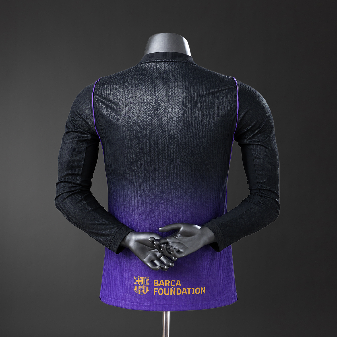 Barcelona x Kobe Bryant 26/27 Away Player Version Long Sleeve Jersey - back view