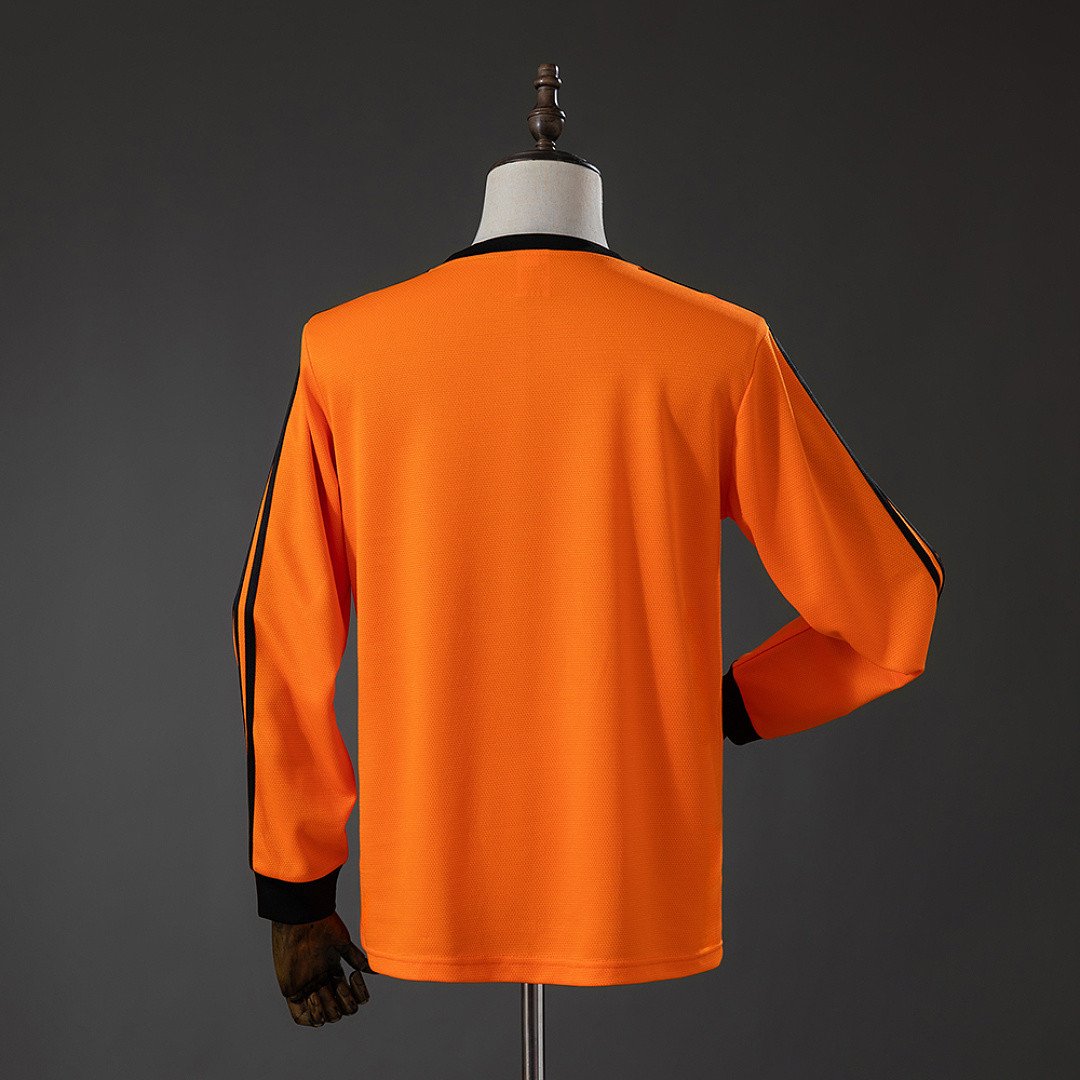 Netherlands 1980 Home Retro Long Sleeved Jersey - back view