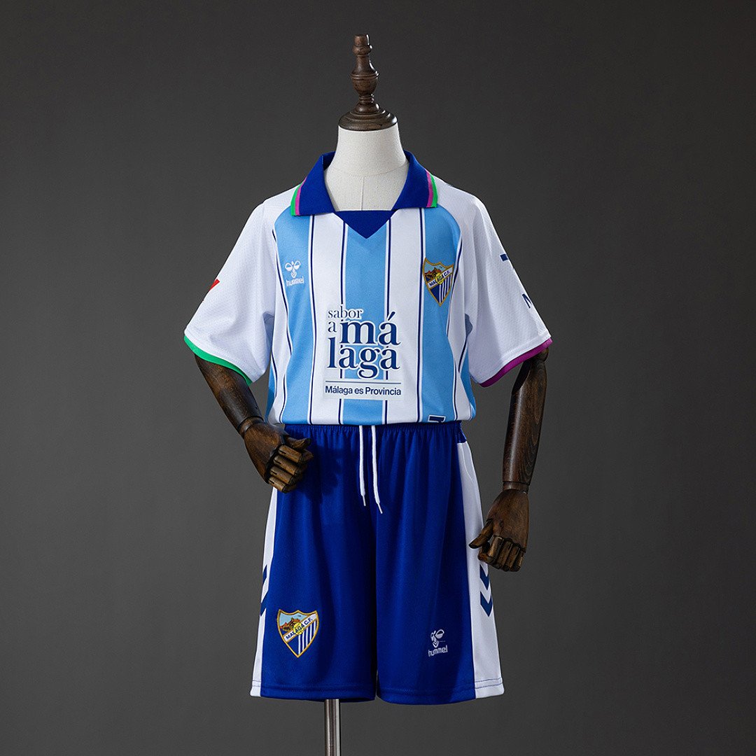 Malaga 26/27 Home Kids Kit Jersey - Kids Sized Supporter Kit - front view