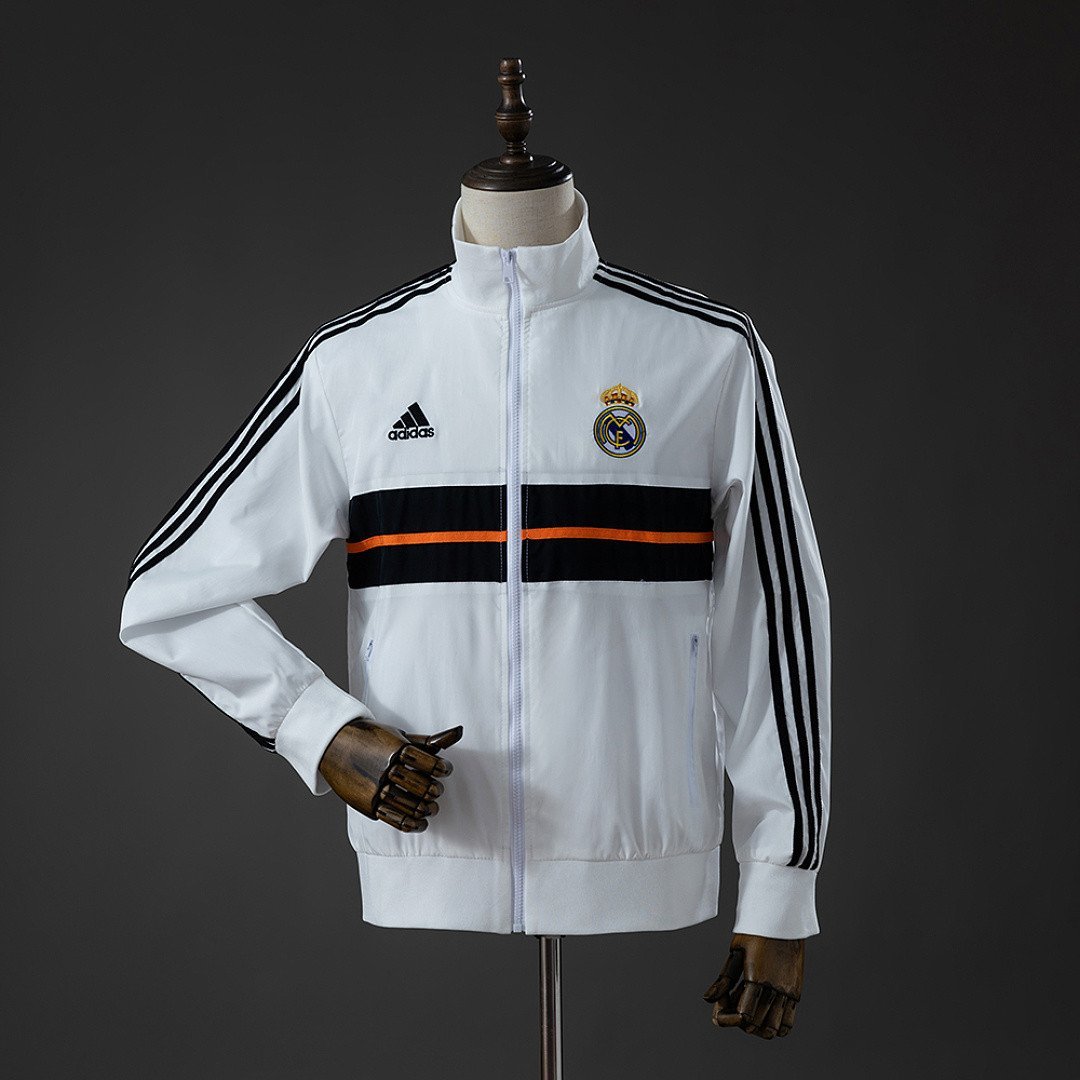 Real Madrid 13/14 Track Jacket Retro Windbreaker - Wind Blocking Shell - front view