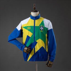 Brazil 92/94 Track Jacket Retro Windbreaker - All Weather Protection - front view