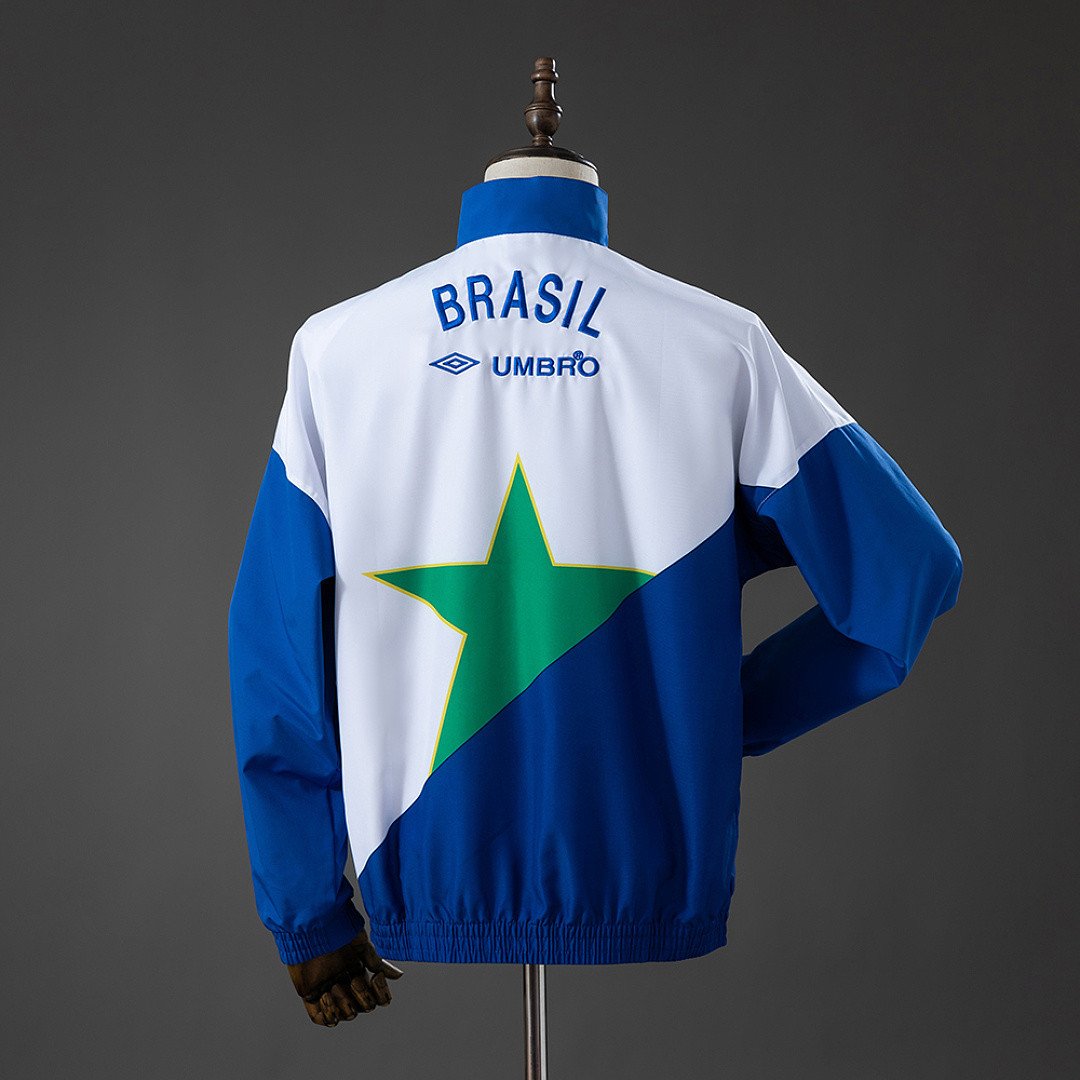 Brazil 92/94 Track Jacket Retro Windbreaker - All Weather Protection - back view