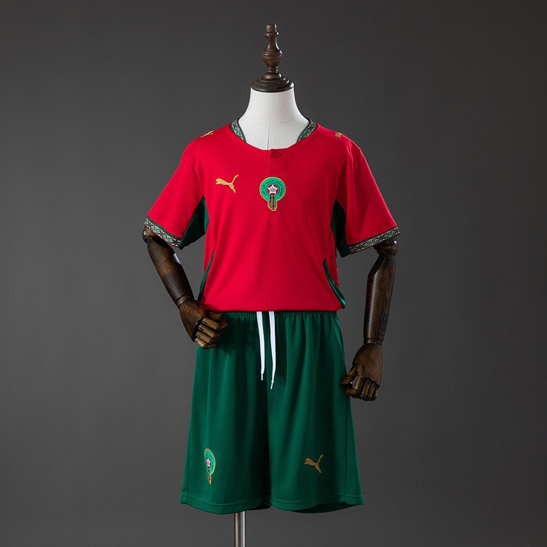 Morocco 2026 Home Kids Kit Jersey - Next Generation Design - front view
