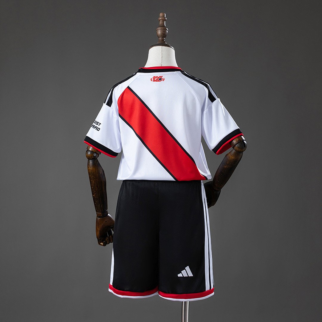 River Plate 26/27 Home Kids Kit Jersey - Kids Sized Supporter Kit - back view