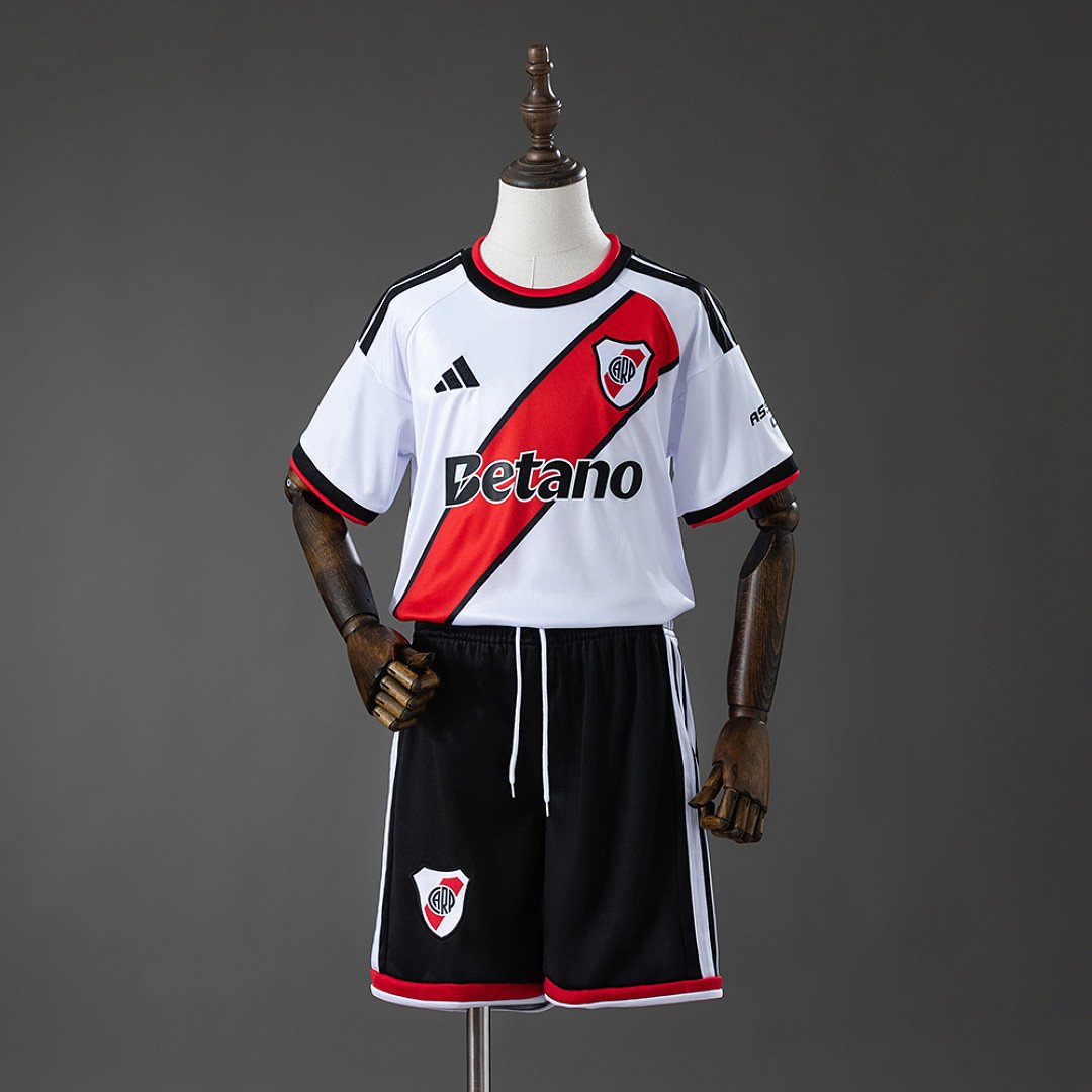 River Plate 26/27 Home Kids Kit Jersey - Kids Sized Supporter Kit - front view