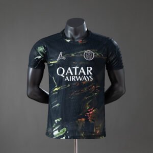 Special Edition Jersey 2025-2026 Paris Saint-Germain France – Black with Gold Marble Print