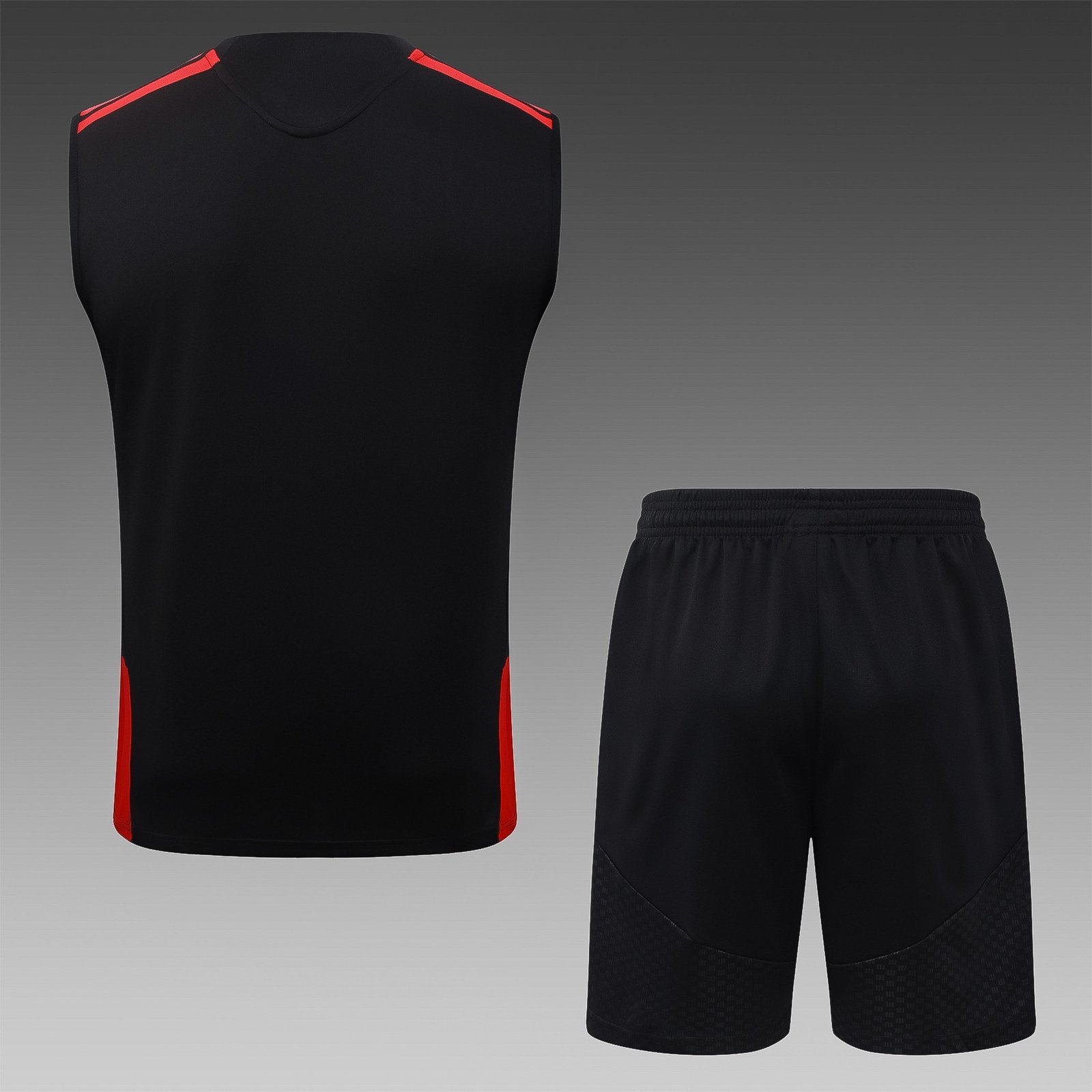 26/27 Manchester United Black Sleeveless Training Tracksuit Set - back view