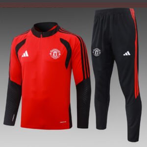 26/27 Manchester United Red Half-Zip Tracksuit Set - front view