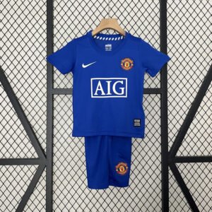 08/09 Manchester United Away Kids Kit Jersey - front view