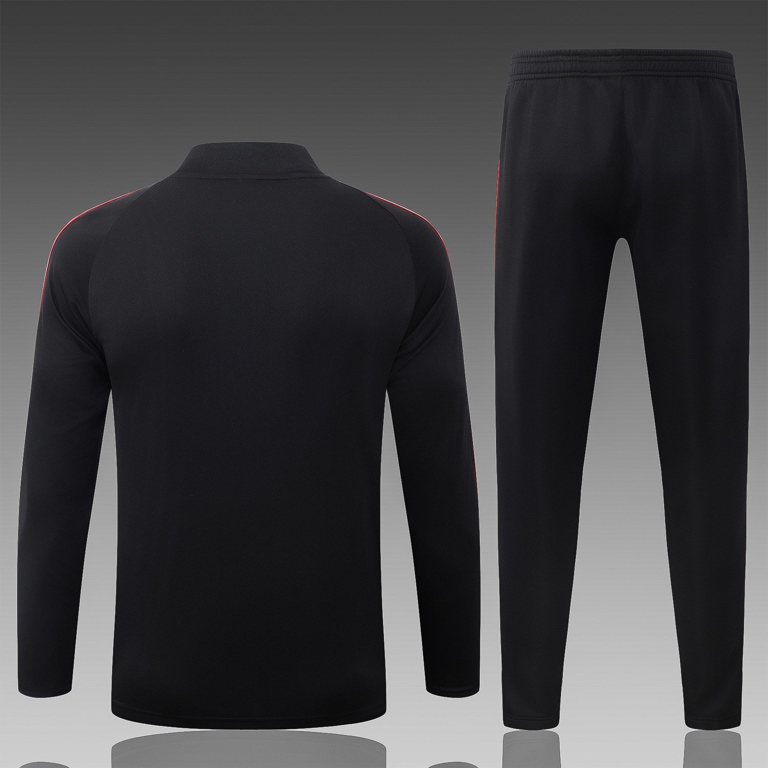 26/27 Manchester United Black Half-Zip Tracksuit Set - back view