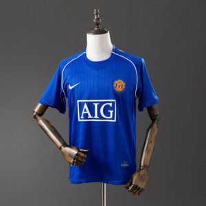 07/08 Manchester United Retro Goalkeeper Jersey - Blue - front view