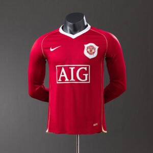 06/07 Manchester United Home Player Version Long Sleeve Retro Jersey - front view
