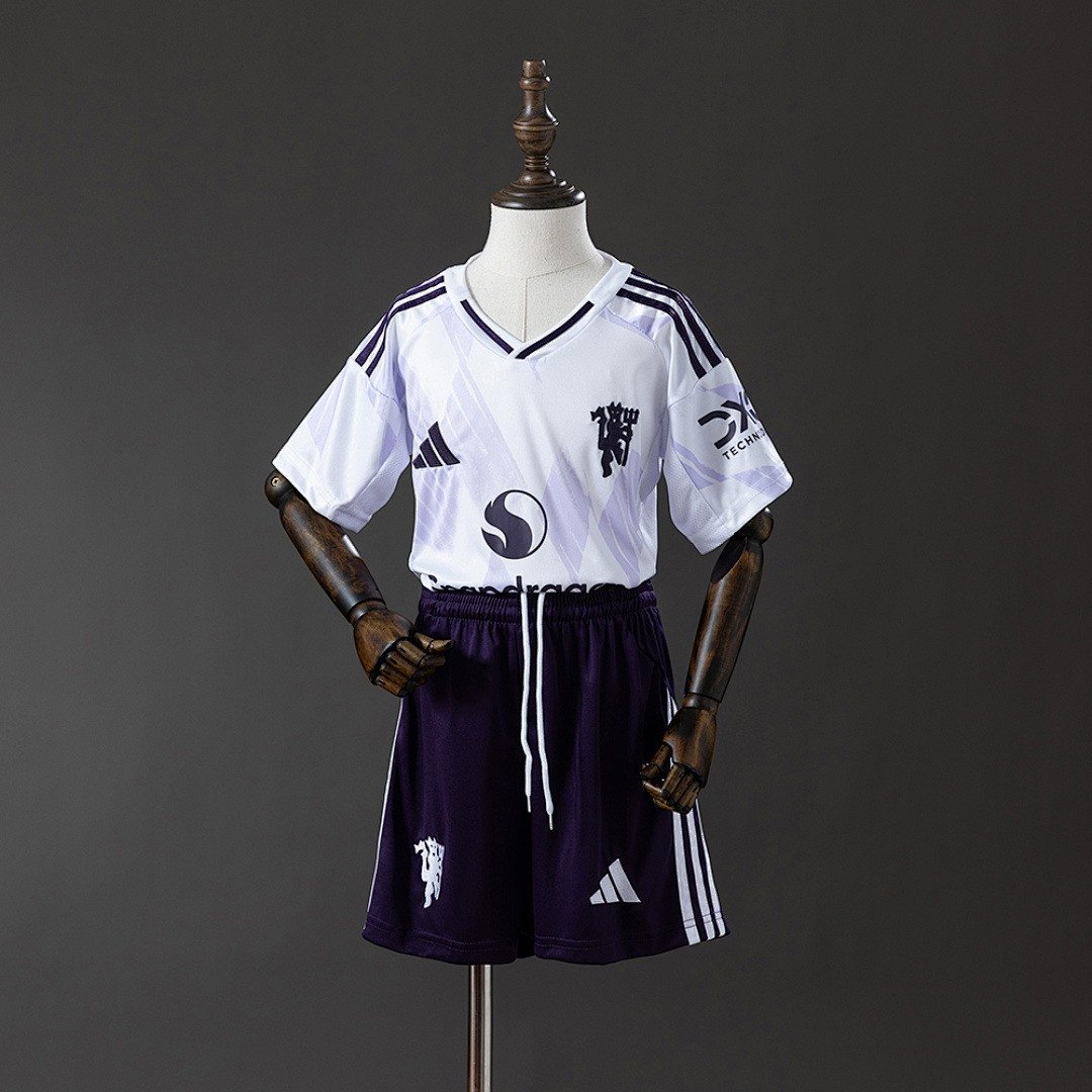 25/26 Manchester United Away Kids Kit Jersey - front view