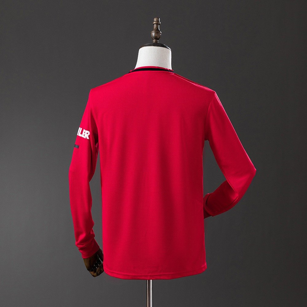 19/20 Manchester United Home Long Sleeve Retro Jersey - back view