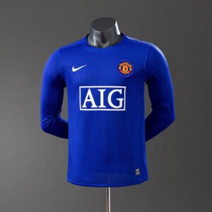 08/09 Manchester United Third Away Player Version Long Sleeve Retro Jersey - front view