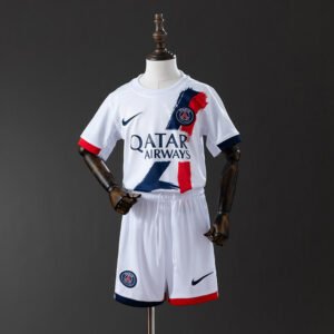 Paris Saint-Germain 2024-2025 France Third White Short Sleeve Jersey with Red and Blue Jumpman Branding – Fan Version
