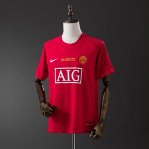 07/08 Manchester United Home Champions League Edition Retro Jersey - front view
