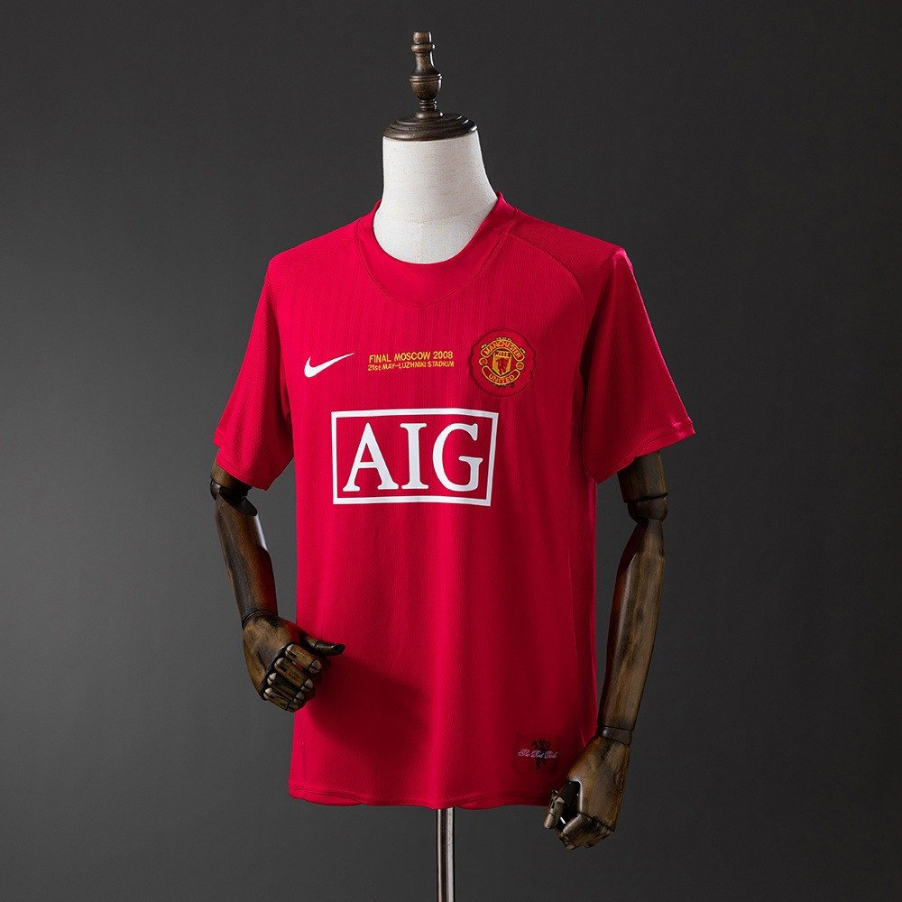 07/08 Manchester United Home Champions League Edition Retro Jersey - front view