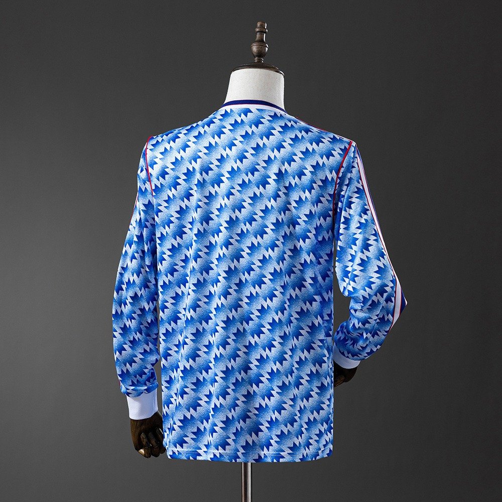 90/92 Manchester United Away Long Sleeve Retro Jersey - back view