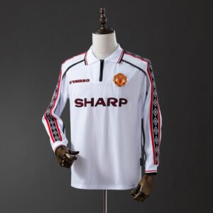 98/99 Manchester United Long Sleeve Retro Jersey - White - front view