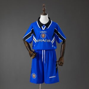 96/98 Manchester United Third Away Retro Kids Kit Jersey - front view