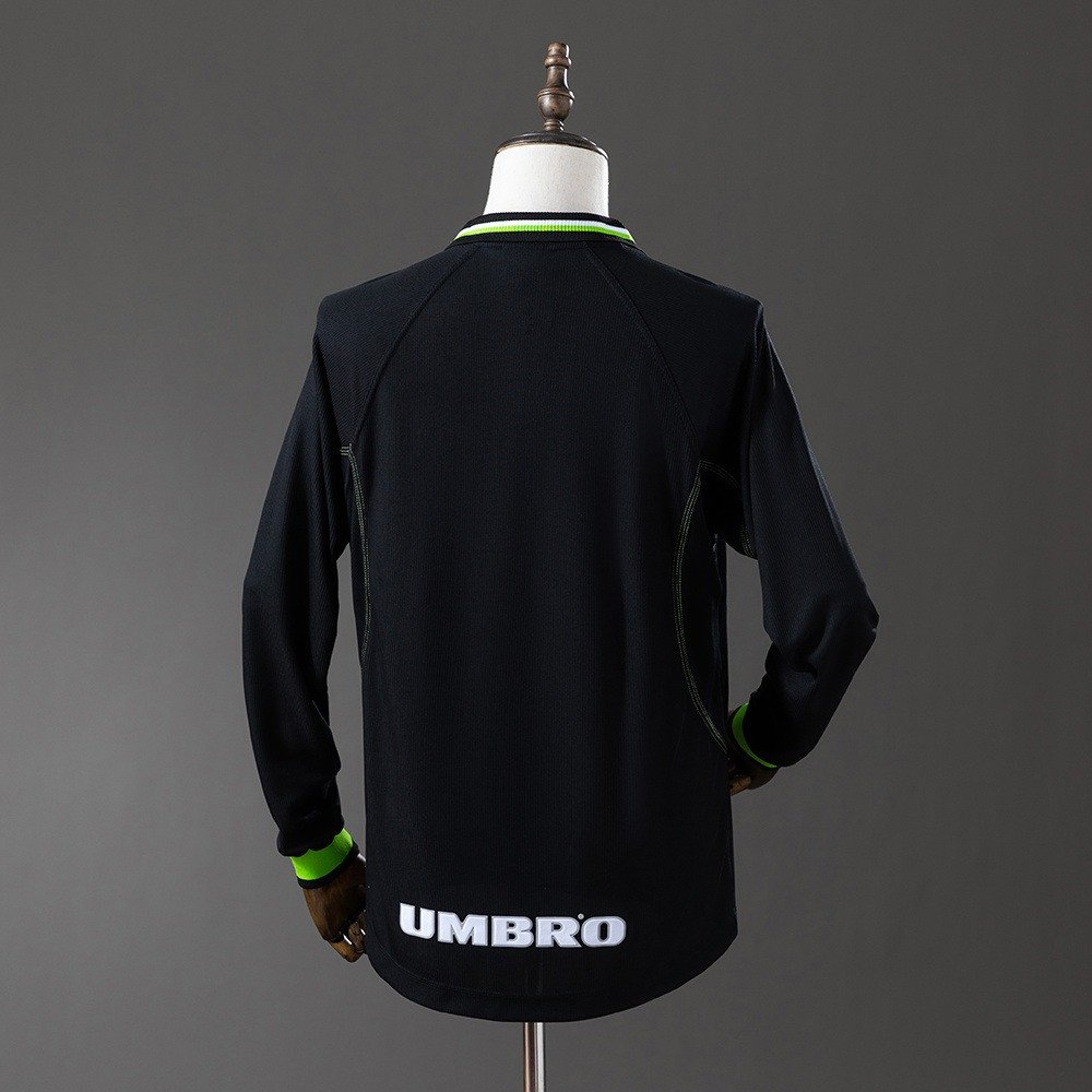 98/99 Manchester United Second Away Champions League Edition Long Sleeve Retro Jersey - back view