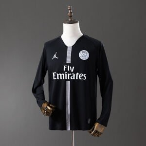 France Paris Saint-Germain 2019-2020 Away Long Sleeve Jersey – Black with White Centre Stripe