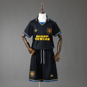 93/94 Manchester United Away Retro Kids Kit Jersey - front view