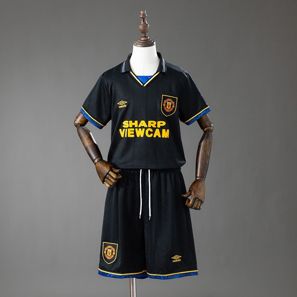 93/94 Manchester United Away Retro Kids Kit Jersey - front view