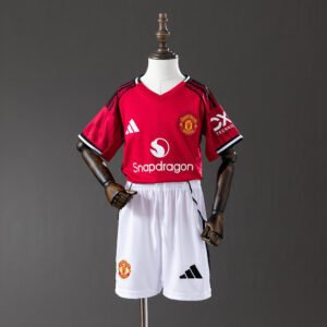 25/26 Manchester United Home Kids Kit Jersey - front view