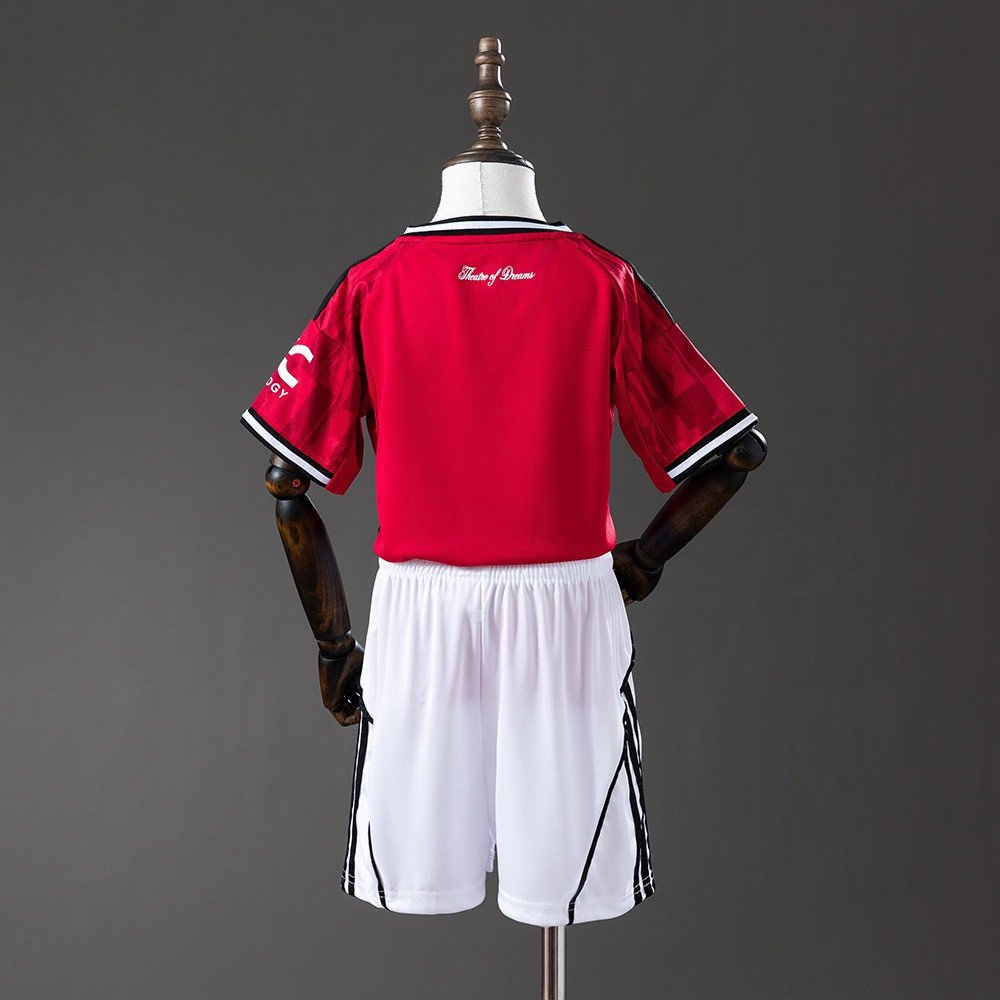 25/26 Manchester United Home Kids Kit Jersey - back view