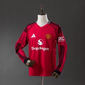 25/26 Manchester United Home Long Sleeve Jersey - front view