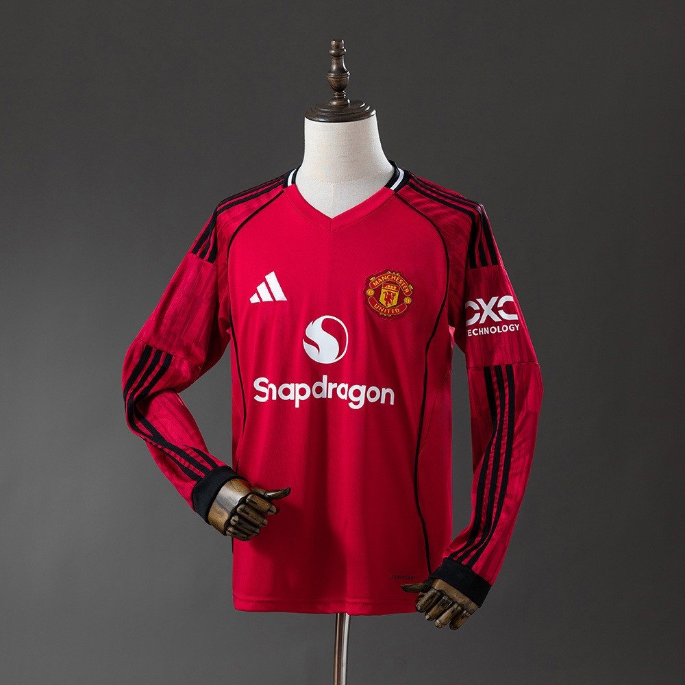 25/26 Manchester United Home Long Sleeve Jersey - front view